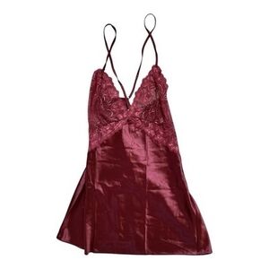 Avidlove Burgundy V-Neck Lace Nightgown Women’s Maternity Sleepwear NWT